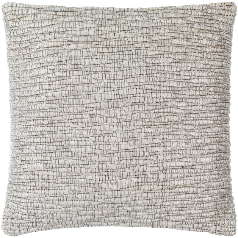 Elowyn Light Beige Polypropylene and Cotton Square Pillow
