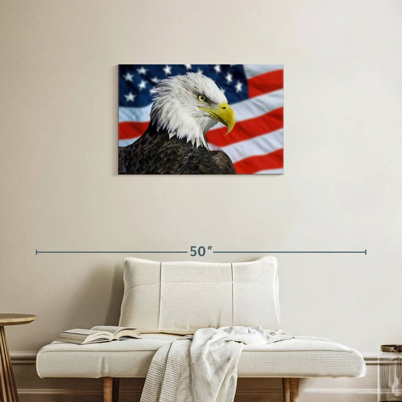 Brampt Patriotic Alaskan Bald Eagle, 20" H x 30" W