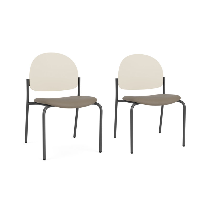 Chaise d'invité sans accoudoir Chat Chat, Gris anthracite, Modena Farro / Sand Beige Poly