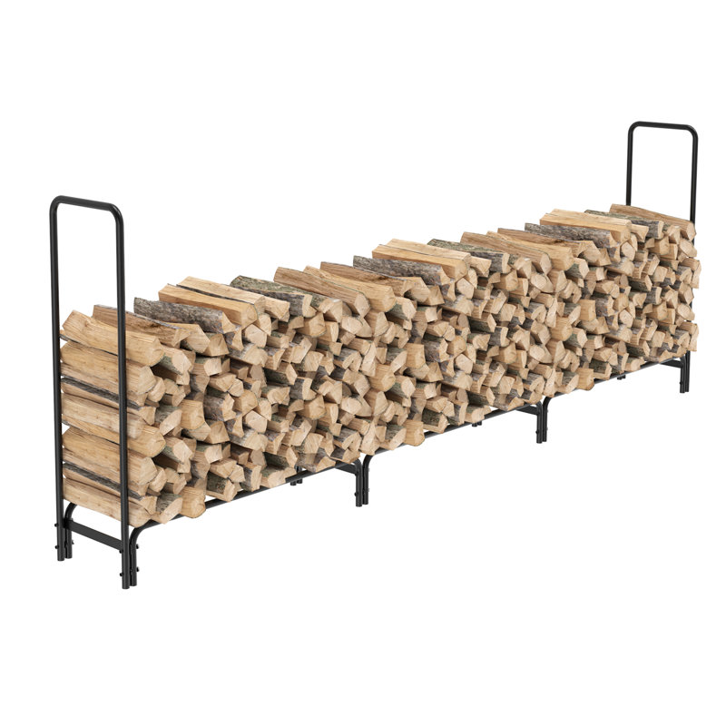 Alyviah 344.9 cm W Metal Log Rack