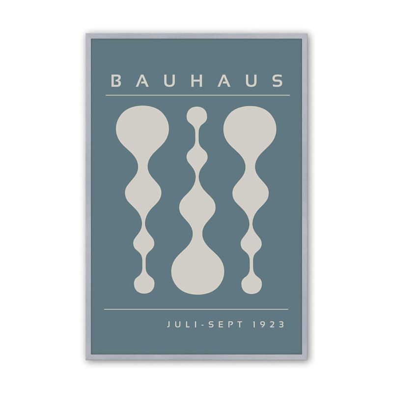 Strom Blue Retro Bauhaus, affiche II, Reproduction encadrée sans passe-partout, H 21,25 po x l 17,25 po x P 1,25 po