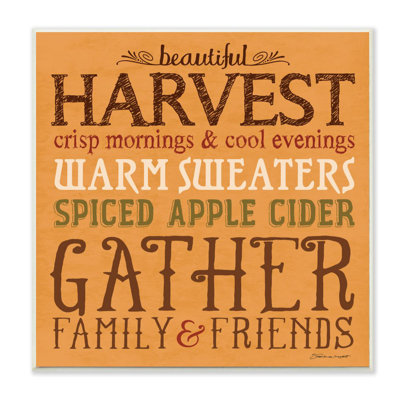 «Beautiful Harvest Fall Autumn Seasonal Word Design» par Stephanie Workman Marrott - reproduction d'art textuel