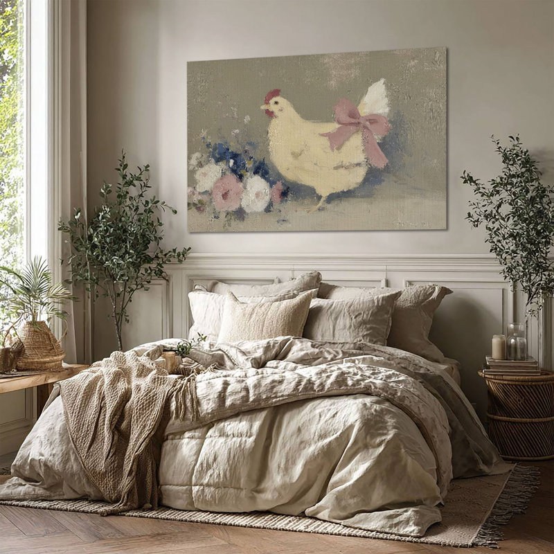 Art mural sur toile tendue Blooming Hen, L 60 po x H 40 po