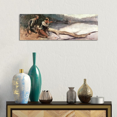 The Winchester by Frederic Remington - Wrapped Canvas Panoramic Painting