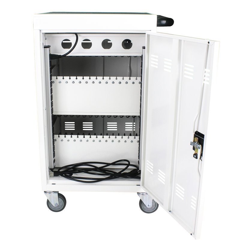 Armoire de charge mobile pour 31 + 4 tablettes et ordinateurs portables, tablettes de rangement pour fenêtres rapides et sécurisées, centre de formation à l’hôpital d’exposition à l’hôpital, mouvement facile universel, roues verrouillables -