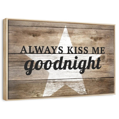 Plaque murale Kiss Me Goodnight Love