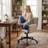 Jabali Extra Wide Boucle Upholstered Office Chair Swivel Desk Chair with Metal Frame-112473113