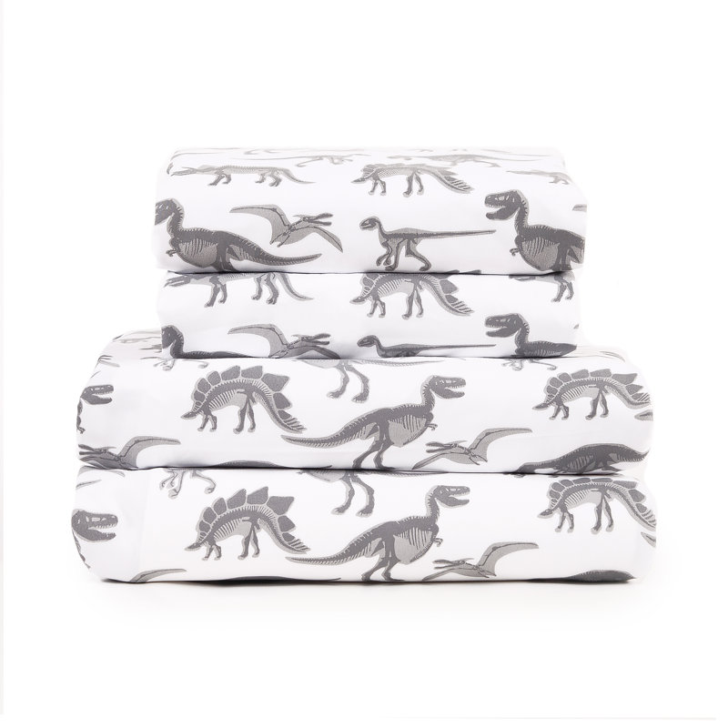 Kids Rule Juvi Sheet Sets Microfiber Dino X-ray Sheet Set, Full Sheet Set with Fitted Sheet and 2 Pillowcases