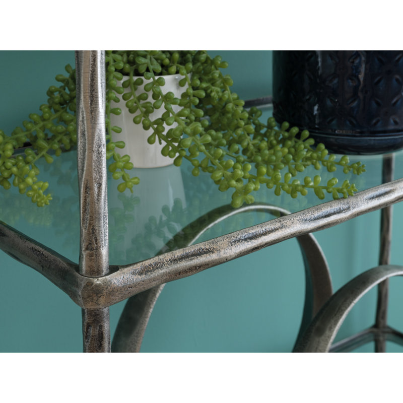 Ryandale Transitional 72'' Dark Gray Aluminum Etagere Bookcase