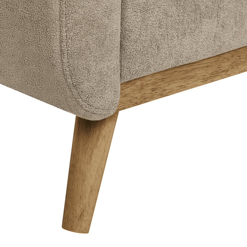 Canapé capitonné 67,7 po de largeur Mid-Century avec pieds en bois, Brun