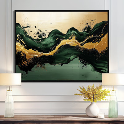 Sable doré des ombres de marbre émeraude III - décoration murale en marbre