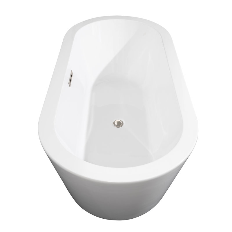 Mermaid 67'' x Soaking Acrylic Bathtub, Brushed Nickel