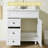 30" Free-standing Single Bathroom Vanity Set with Ceramic Sink - Modern White Cabinet with 2 Soft-Close Drawers