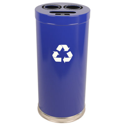 Poubelle de recyclage multi-compartiments Metal Recycling