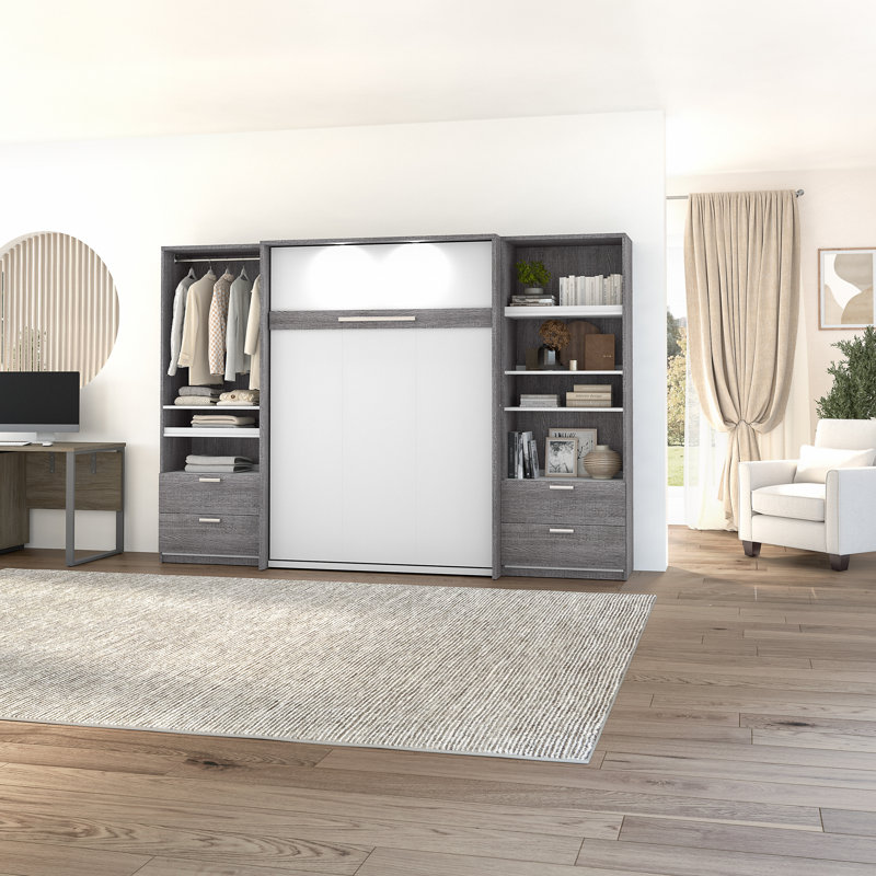 Osterman Murphy Bed, Full, Bark Gray