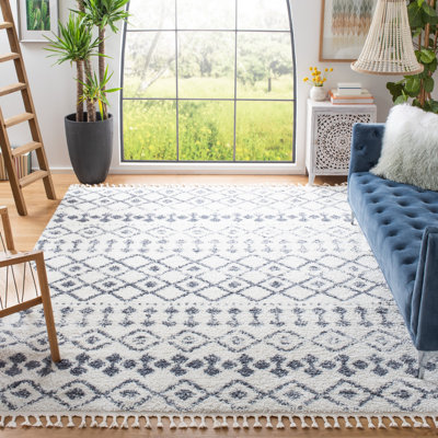 Triplett Fringe Shag Performance Geometric Rug