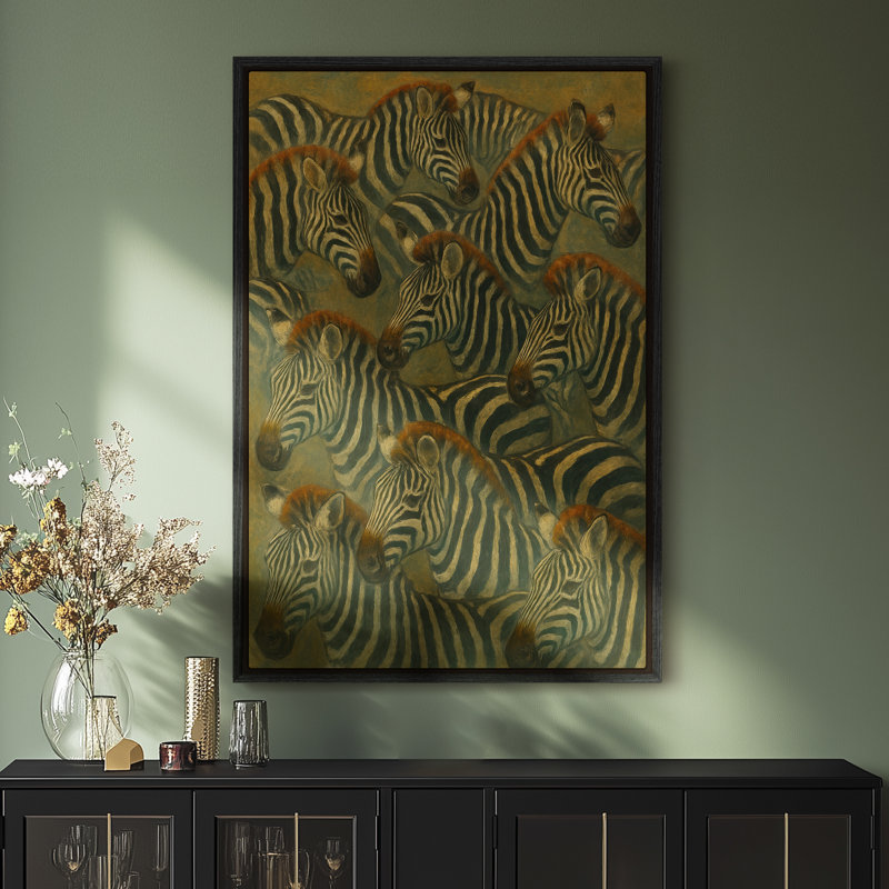 Art mural encadré, impressions murales zébrées pour chambre à coucher - 16 po x 24 po, Noir, H 24 po x l 16 po