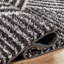 Tapis à poils longs à motif géométrique abstrait gris anthracite foncé - velours moyen, durable et élégant-1278771417