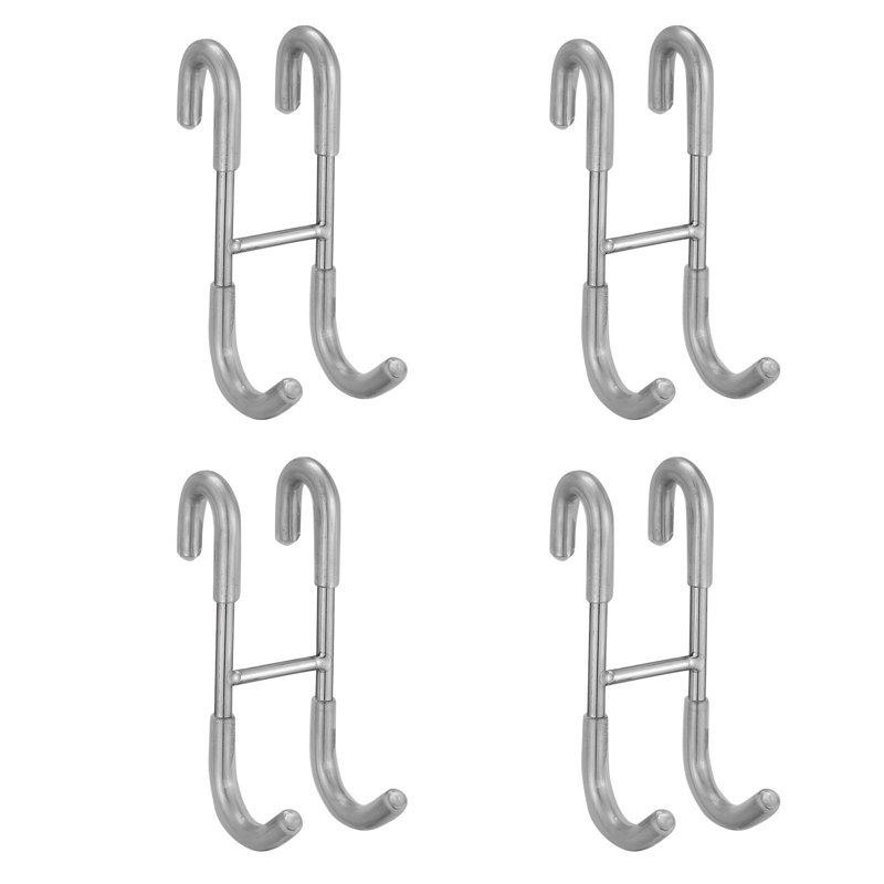 Frameless J-Hook Robe/Towel Hook Bathroom Towel Shower Glass Door Hook Stainless Steel Robe Hook In Brushed Gold 4-Pack
