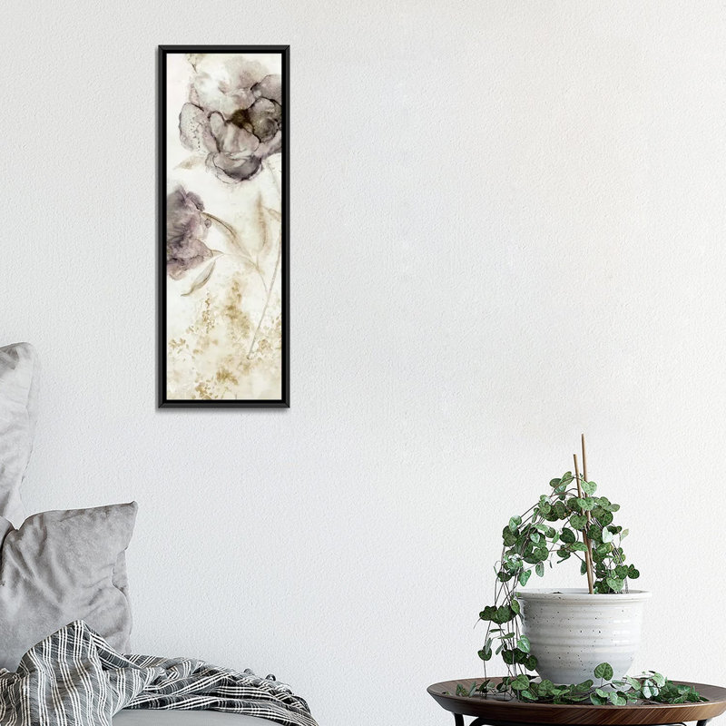 «Dawn Peony», reproduction sur toile, H 36 po x l 12 po x P 1,5 po, Toile avec cadre noir