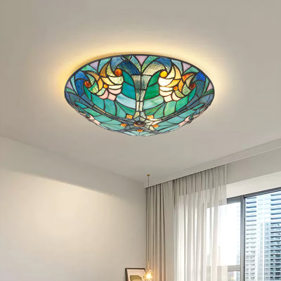 Stained glass Ceiling light featuring 3 - lights, perfect for bedroom, dining, living room, entryway and foyer