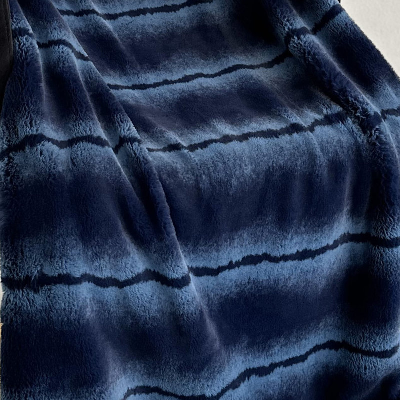 Fluffy Fields Throw Blanket, 96" W x 110" L, Blue
