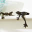 2 Pieces Iron Frogs Figurine Set