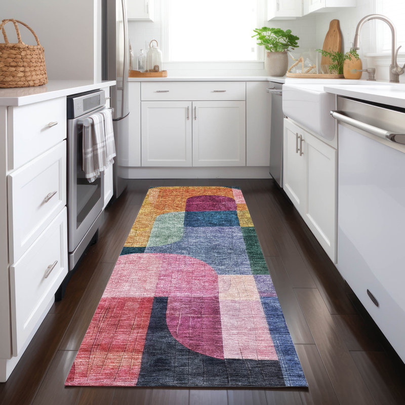 Tapis vert intérieur / extérieur lavable à la machine Chantille ACN1122, Tapis de couloir 2 pi 3 po x 7 pi 6 po