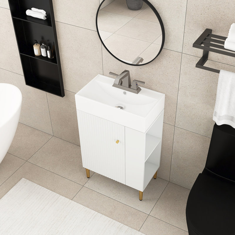 Niree 22'' Single Bathroom Vanity with Ceramic Top