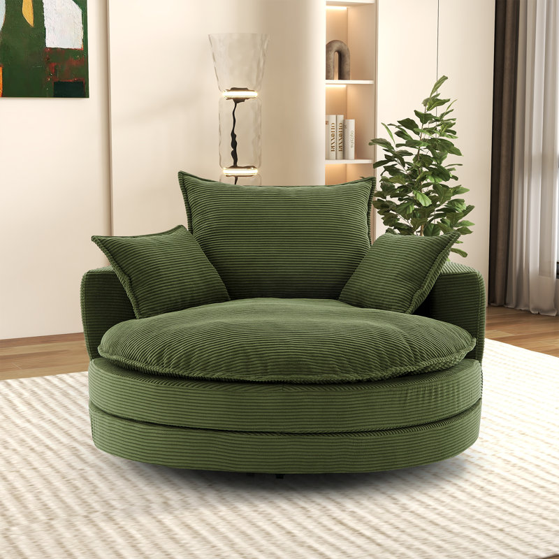 Fauteuil demi-tonneau rotatif 57,3 po, Vert