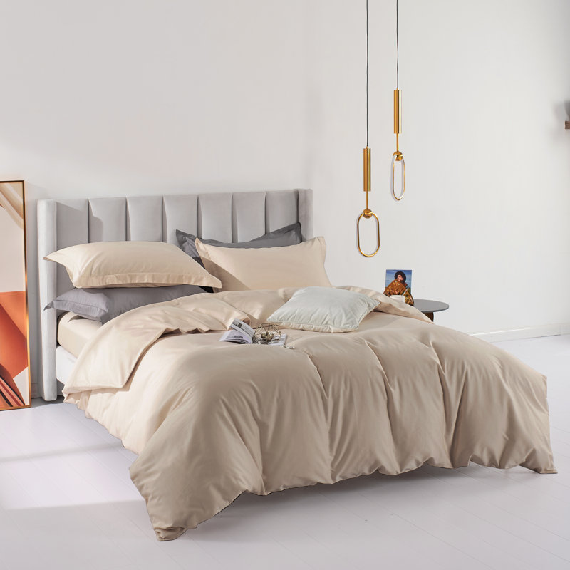 Solayne 3-Piece Soft Washed Microfiber Duvet Cover Set with Zipper Closure and Corner Ties, OEKO-TEX Certified, Ivory