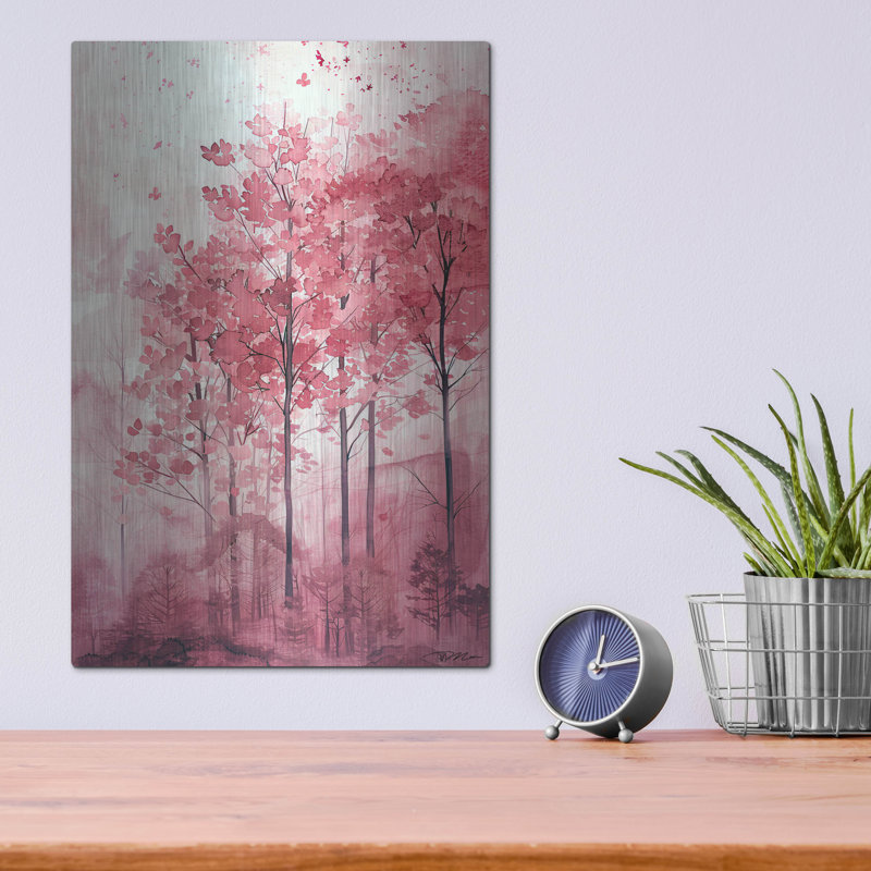 Art mural luxueux «Pink Trees» par Momart, H 16 po x l 12 po