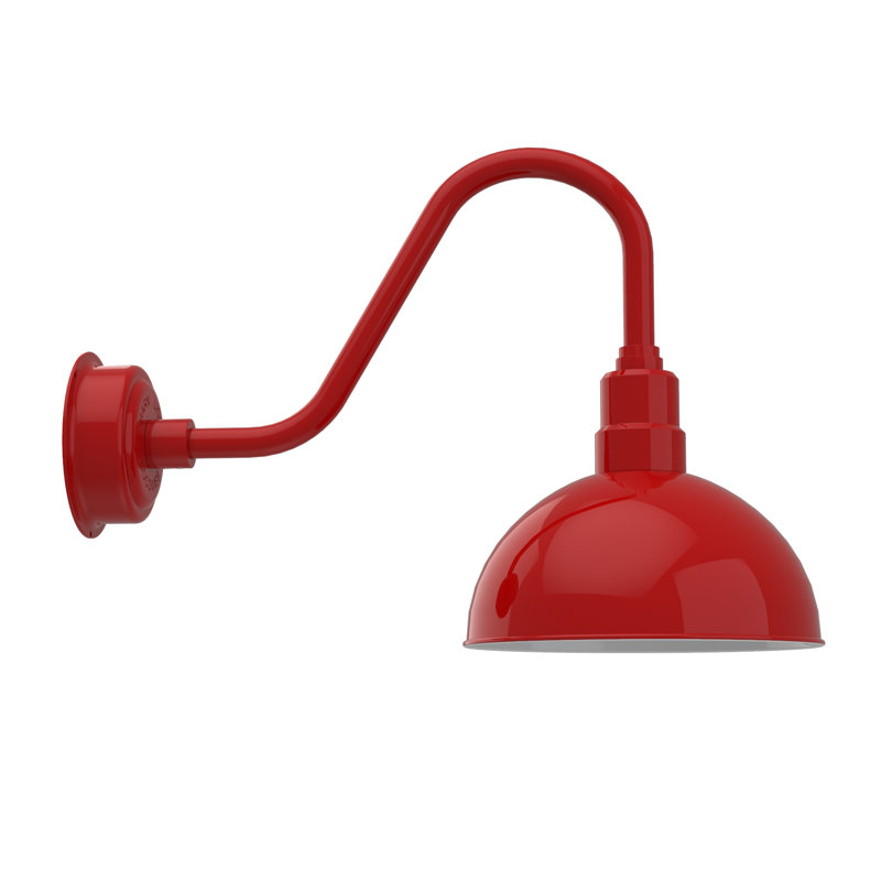 Luminaire de grange d'extérieur Abbie, H 17,12 po x l 12 po x P 25 po, Rouge cerise