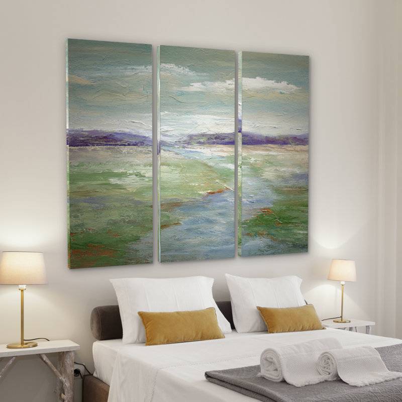 « pré stream i », reproduction de peinture à l’acrylique à multiples images sur toile tendue de galerie, H 24 po x l 36 po