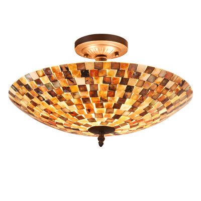 Henricks Glass and Shell Semi Flush Mount