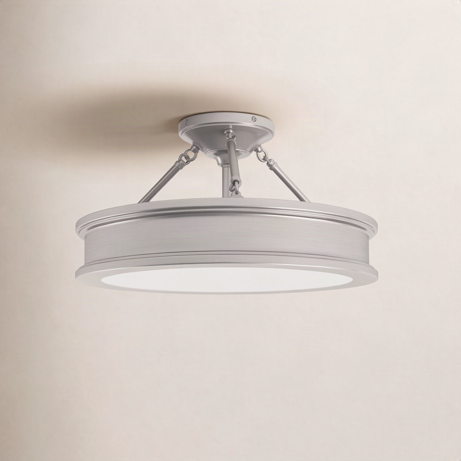 Everlee 3-Light Semi Flush Mount, Brushed Nickel