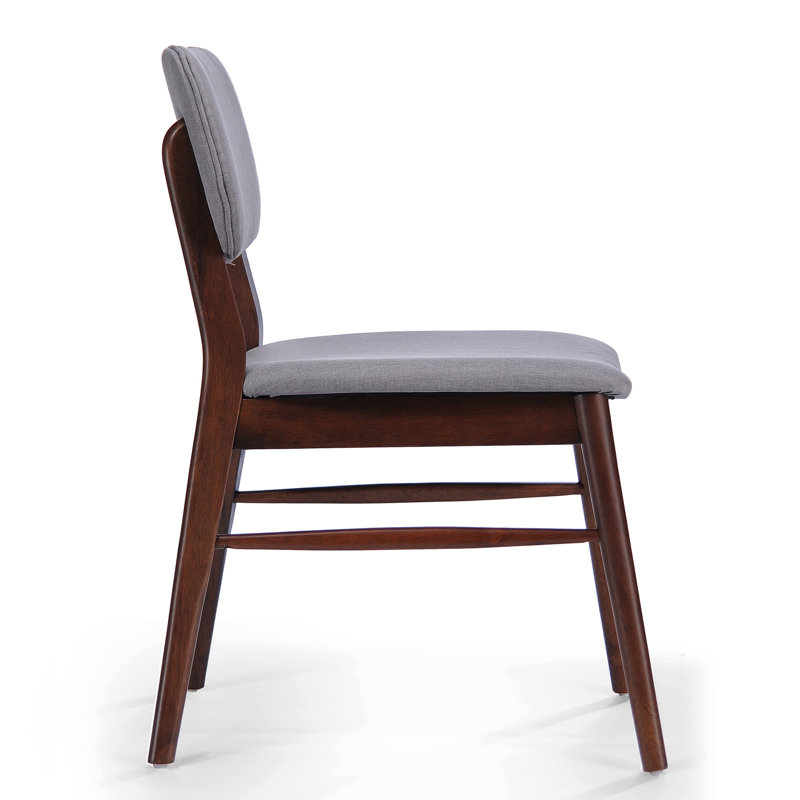 Chaises de salle à manger rembourrées de style Mid-Century 2 pièces, noyer + gris anthracite, pieds évasés, assemblage facile, convient aux chaises multi-espaces et à la construction, look rétro, siège confortable