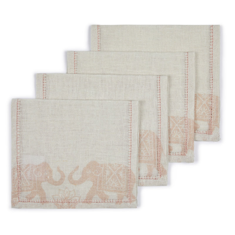 Garden Elephant Cocktail Napkins (set of 4)