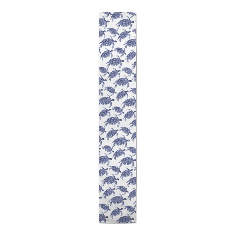Brendia Rectangle Polyester Table Runner, 16" D x 72" L, Navy Blue