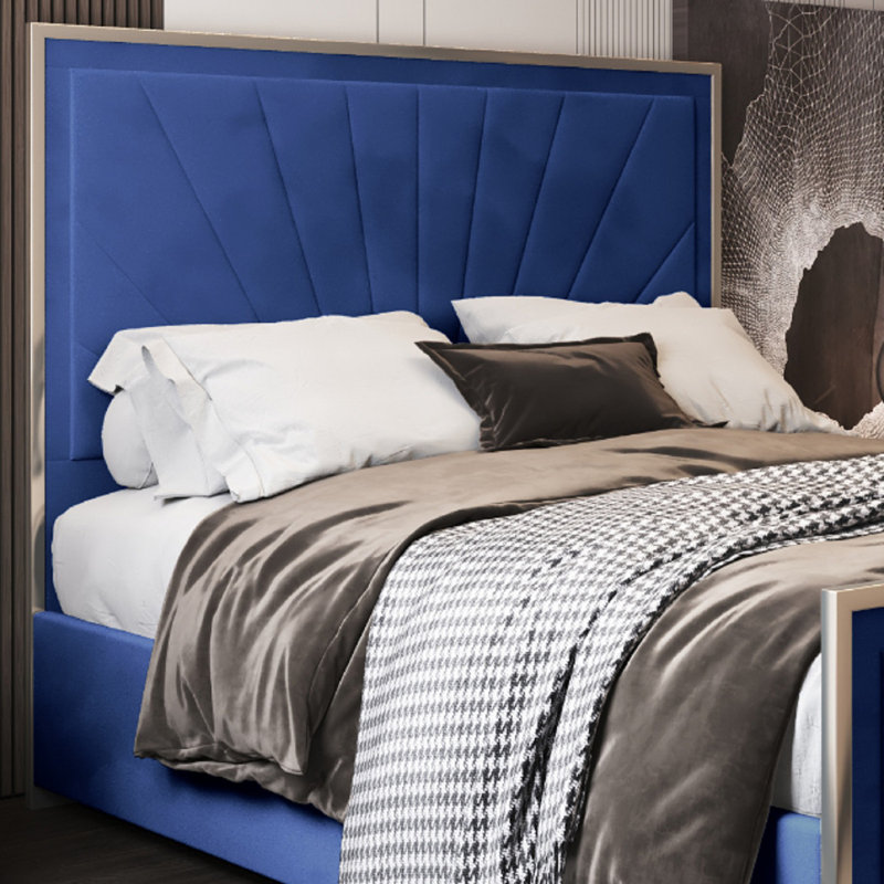 Anterrius Upholstered Bed, Double (4'6), Blue