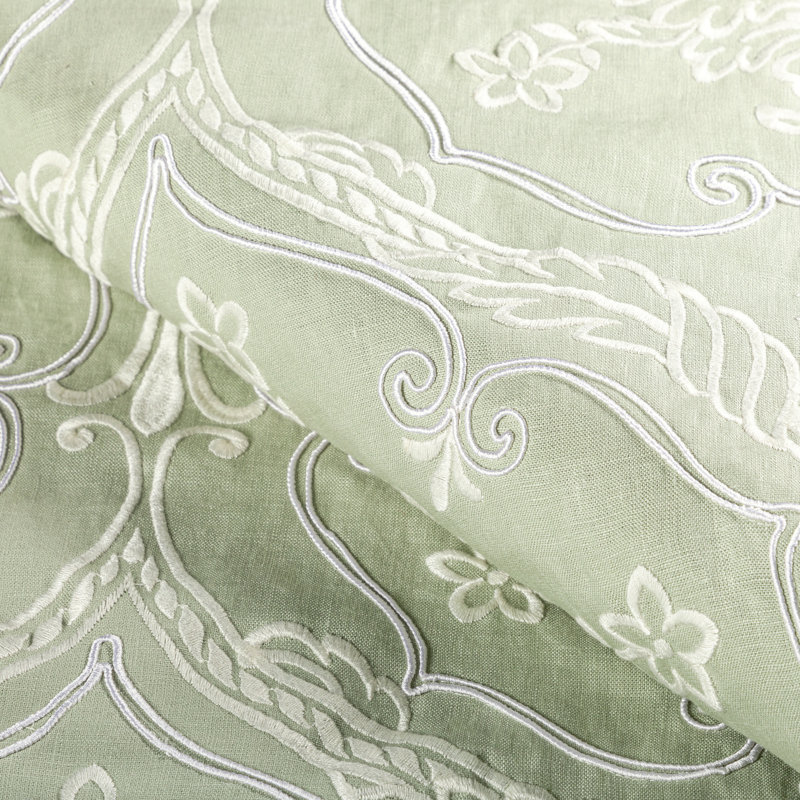 Arcadia Hayes Embroidery Fabric, Celery