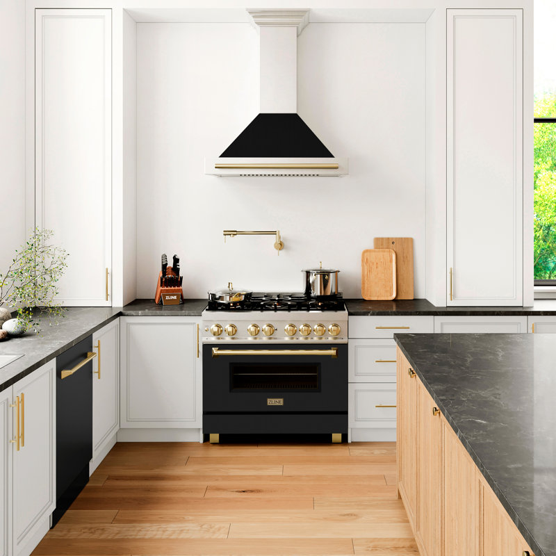 ZLINE 36" Fingerprint Resistant Stainless Steel Range Hood, Gold