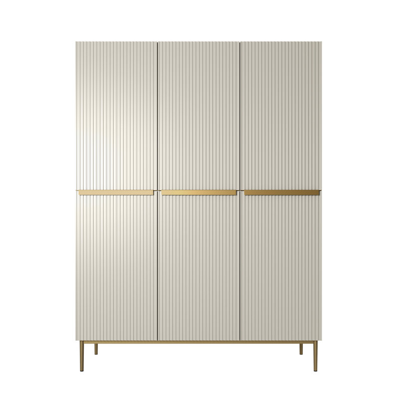 NICOLE SZAFA 150 3D Wardrobe, Cream/Gold