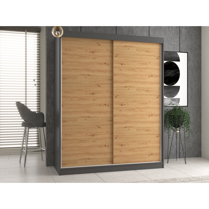 Spiros Laminate Wardrobe, Grey