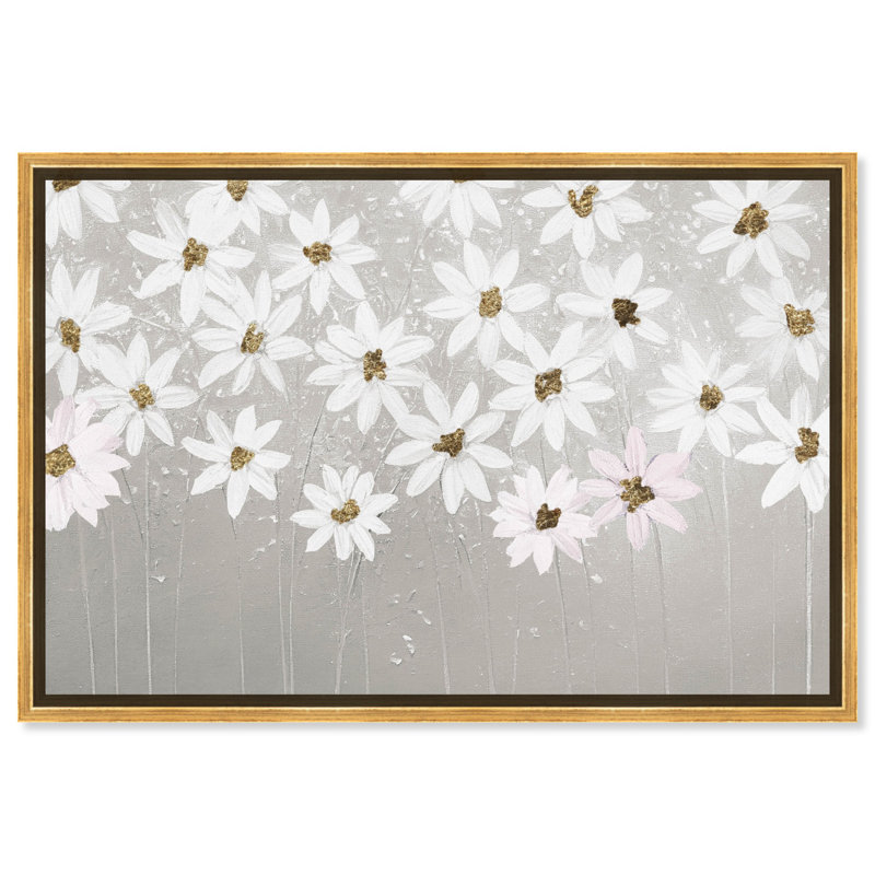 «Subtle Garden Canvas Pastel Abstract Calming Wall Art» par Art Remedy, Cadre noir, H 17 po x l 21 po