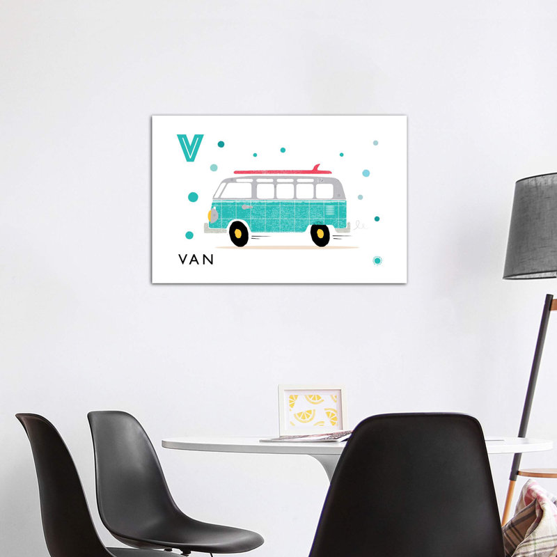 V is for van - imprimé, Pas de tapis, Toile tendue, H 32 po x l 48 po x 1,5 po