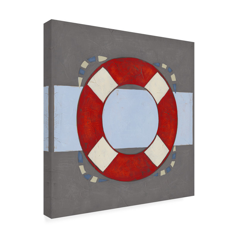 June Erica Vess Nautical Graphic II Canvas Art in Gray and Red