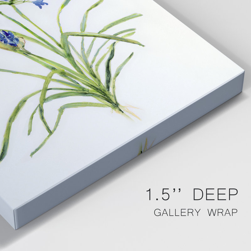 «Blue Lived Botanical I», peinture sur toile tendue, H 60 po x l 40 po x P 1 po