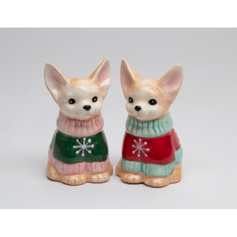 Ensemble de salière et poivrière Christmas Chihuahua