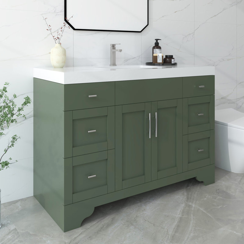Ensemble de meuble-lavabo autoportant 48 po Aurilla, Forest Green